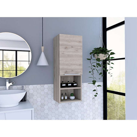 Gabinete de Baño Rectangular Mila Ceniza 30x30cm sin Espejo y con Una Puerta - Muebles para Baño | Bylmo