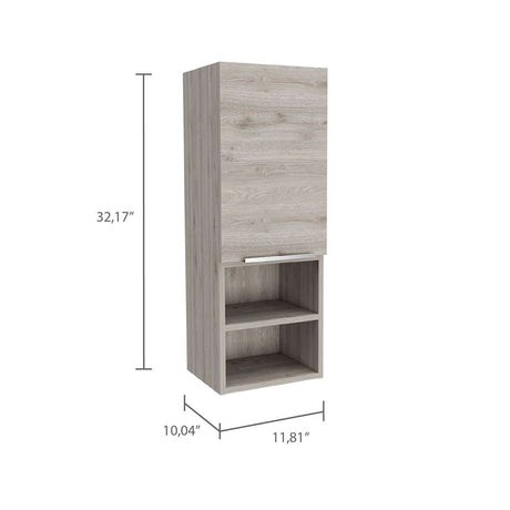 Gabinete de Baño Rectangular Mila Ceniza 30x30cm sin Espejo y con Una Puerta - Muebles para Baño | Bylmo