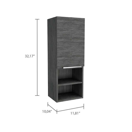 Gabinete de Baño Rectangular Mila Roble Gris 30x30cm sin Espejo y con Una Puerta - Muebles para Baño | Bylmo