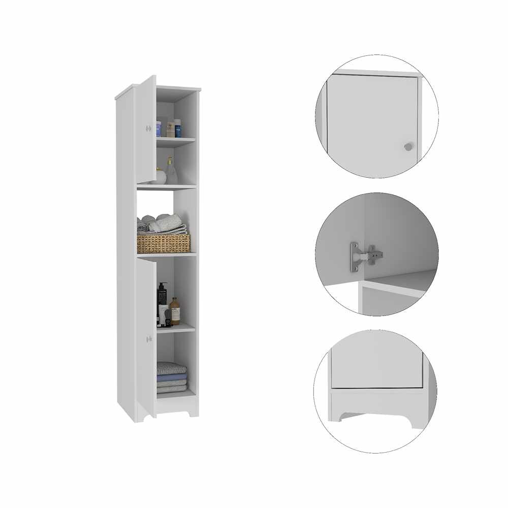 Mueble Auxiliar para Baño Myth Blanco 37x173cm sin Cajones y con Tres Entrepaños - Muebles para Baño | Bylmo