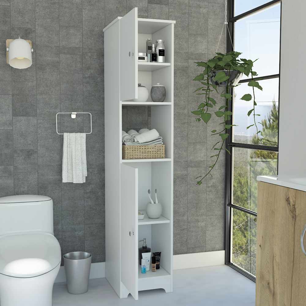 Mueble Auxiliar para Baño Myth Blanco 37x173cm sin Cajones y con Tres Entrepaños - Muebles para Baño | Bylmo