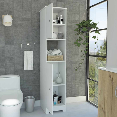 Mueble Auxiliar para Baño Myth Blanco 37x173cm sin Cajones y con Tres Entrepaños - Muebles para Baño | Bylmo