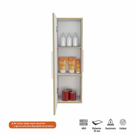 Gabinete de Baño Rectangular Nova Blanco 32x98cm sin Espejo y con Una Puerta - Muebles para Baño | Bylmo