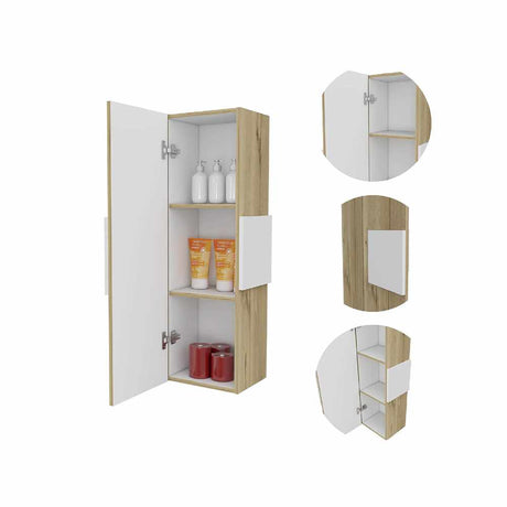 Gabinete de Baño Rectangular Nova Blanco 32x98cm sin Espejo y con Una Puerta - Muebles para Baño | Bylmo