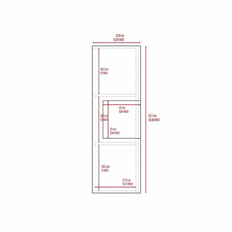 Gabinete de Baño Rectangular Nova Blanco 32x98cm sin Espejo y con Una Puerta - Muebles para Baño | Bylmo