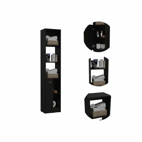 Mueble Auxiliar Practice Wengue 33x162cm sin Cajones y con Dos Entrepaños - Muebles para Baño | Bylmo