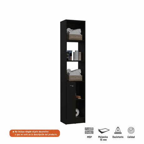 Mueble Auxiliar Practice Wengue 33x162cm sin Cajones y con Dos Entrepaños - Muebles para Baño | Bylmo