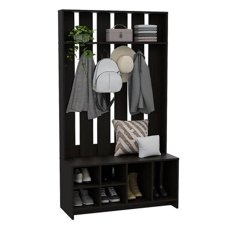 Mueble Recibidor Beijing Wengue 96 cm con Zapatero - Bifes | Bylmo