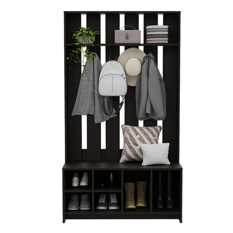 Mueble Recibidor Beijing Wengue 96 cm con Zapatero - Bifes | Bylmo