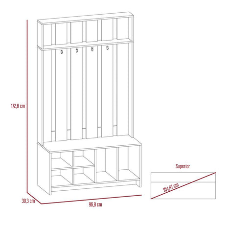 Mueble Recibidor Beijing Wengue 96 cm con Zapatero - Bifes | Bylmo