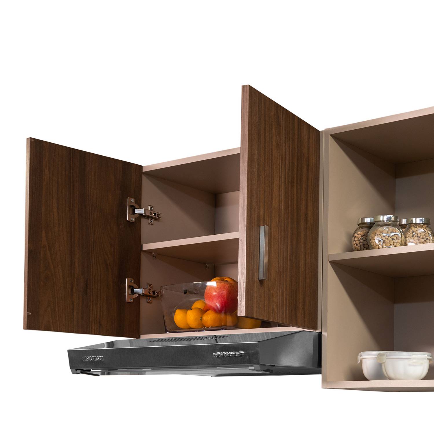 Mueble Superior con Cuatro Puertas Snow Dark 180 cm - Cocinas | Bylmo