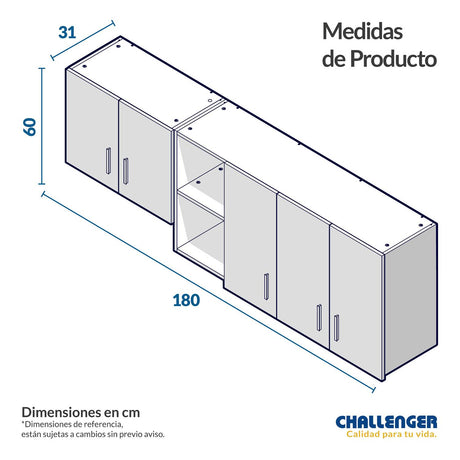 Mueble Superior con Dos Puertas Salt Dark 150 cm - Cocinas | Bylmo