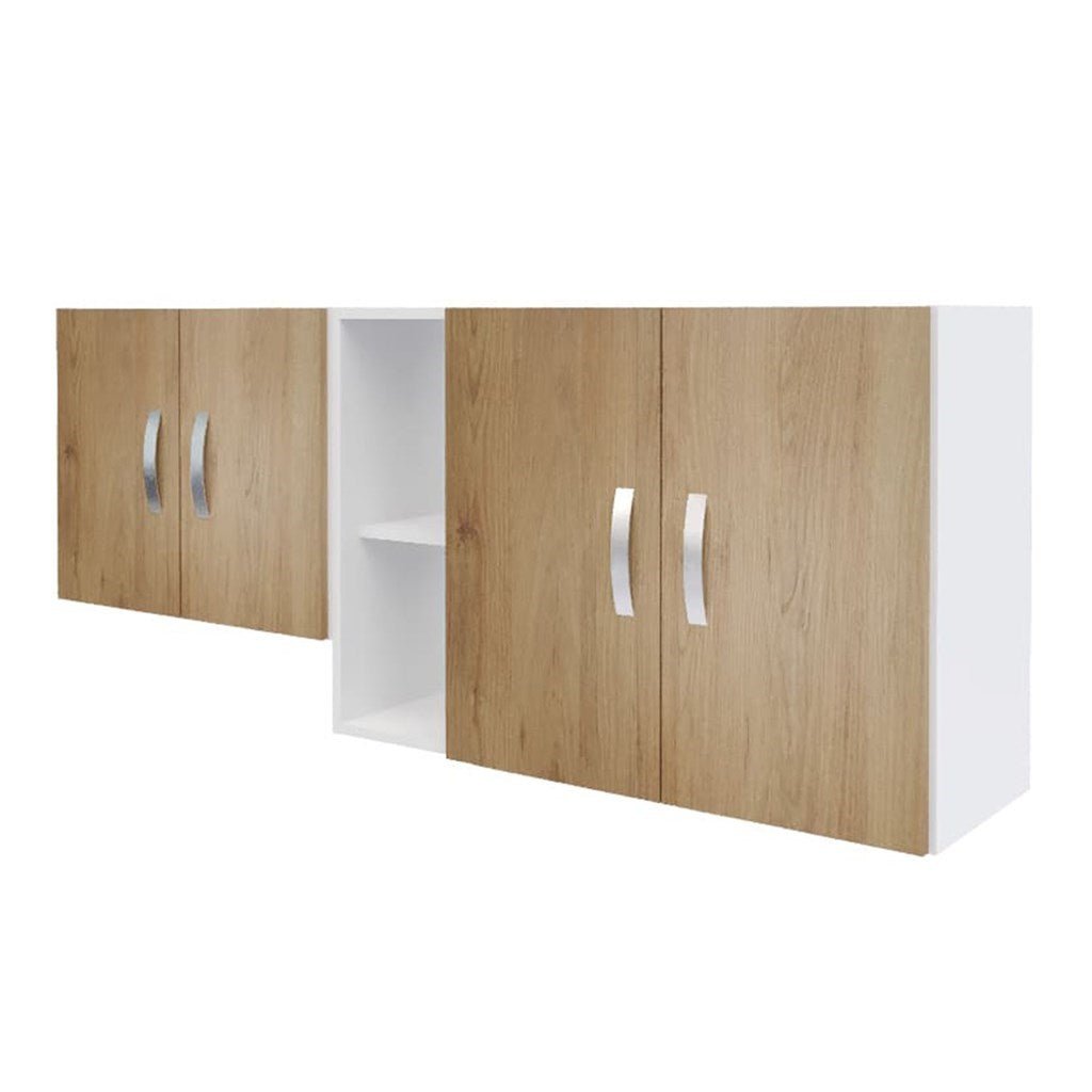 Mueble Superior de Cocina Andina Rovere 150x60cm con Tres Entrepaños y con Cuatro Puertas - | Bylmo
