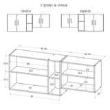 Mueble Superior de Cocina Andina Rovere 150x60cm con Tres Entrepaños y con Cuatro Puertas - | Bylmo