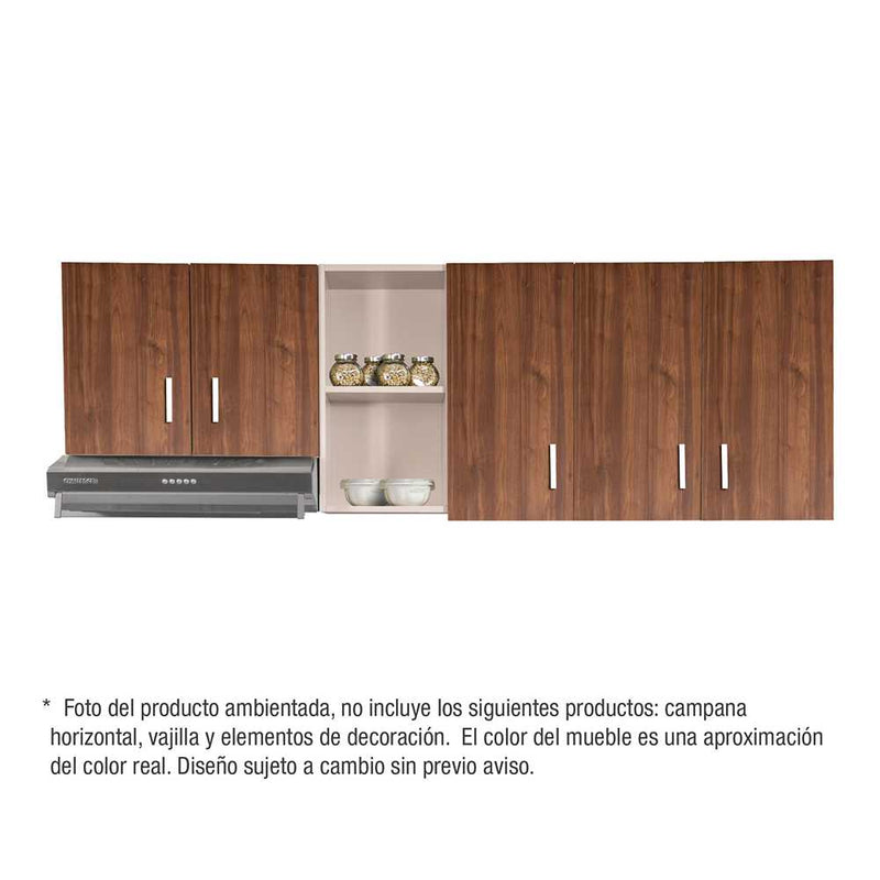 Mueble Superior con Cinco Puertas Egat Dark 180 cm