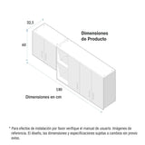 Mueble Superior con Cinco Puertas Egat Dark 180 cm - Muebles Superiores | Bylmo