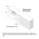 Mueble Superior con Tres Puertas Axat Amber 180 cm - Muebles Superiores | Bylmo