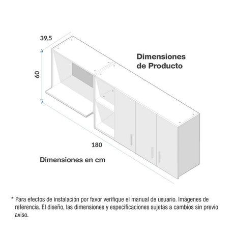 Mueble Superior con Tres Puertas Axat Amber 180 cm - Muebles Superiores | Bylmo