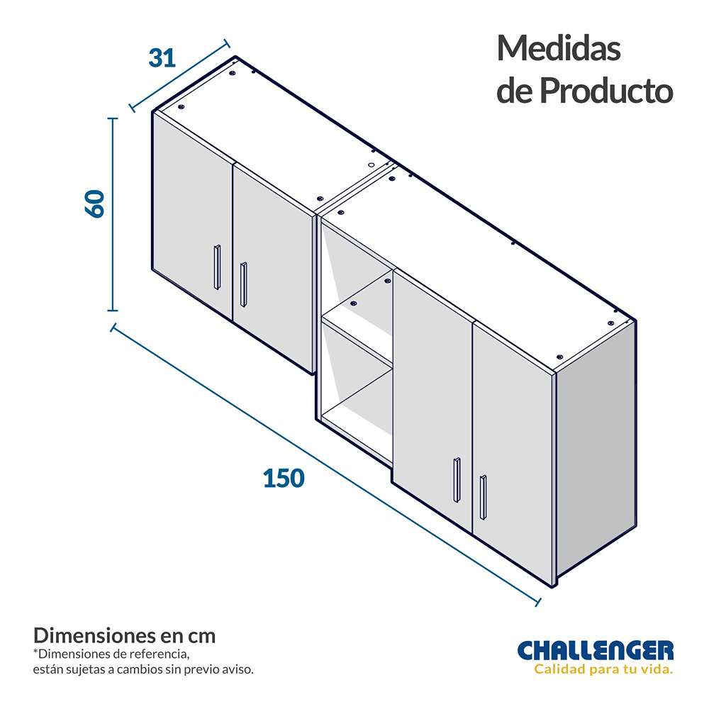Mueble Superior Más Campana Dark 150 cm Versátil - Mueble Superior | Bylmo