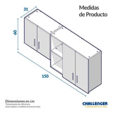 Mueble Superior Más Campana Dark 150 cm Versátil - Mueble Superior | Bylmo