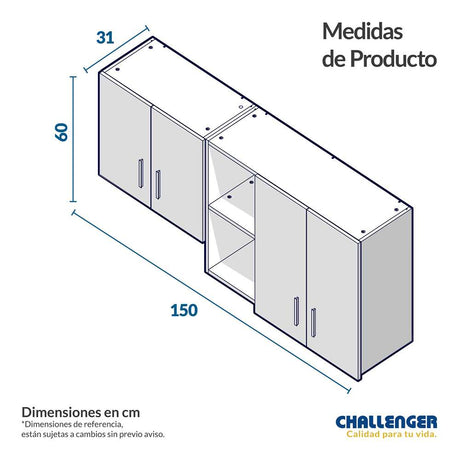 Mueble Superior Más Campana Dark 150 cm Versátil - Mueble Superior | Bylmo