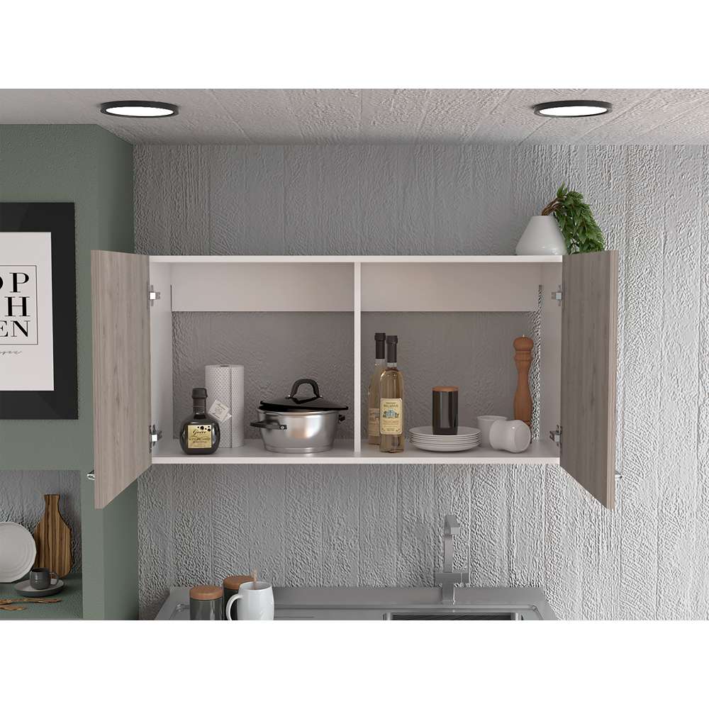 Mueble Superior de Cocina Napoles Blanco 100x100cm sin Entrepaños y con Dos Puertas - Muebles Superiores | Bylmo