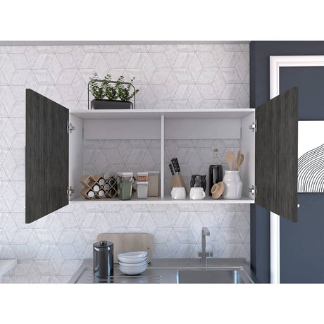 Mueble Superior de Cocina Napoles Roble gris 100x49cm sin Entrepaños y con Dos Puertas - Muebles Superiores | Bylmo