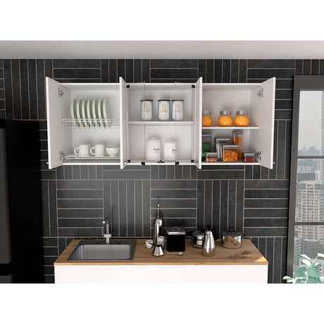 Mueble Superior de Cocina Blanco 150x150cm con Dos Entrepaños y con Seis Puertas - Muebles Superiores | Bylmo