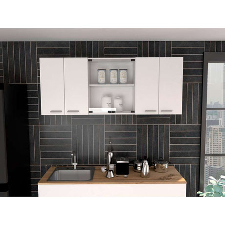 Mueble Superior de Cocina Blanco 150x150cm con Dos Entrepaños y con Seis Puertas - Muebles Superiores | Bylmo