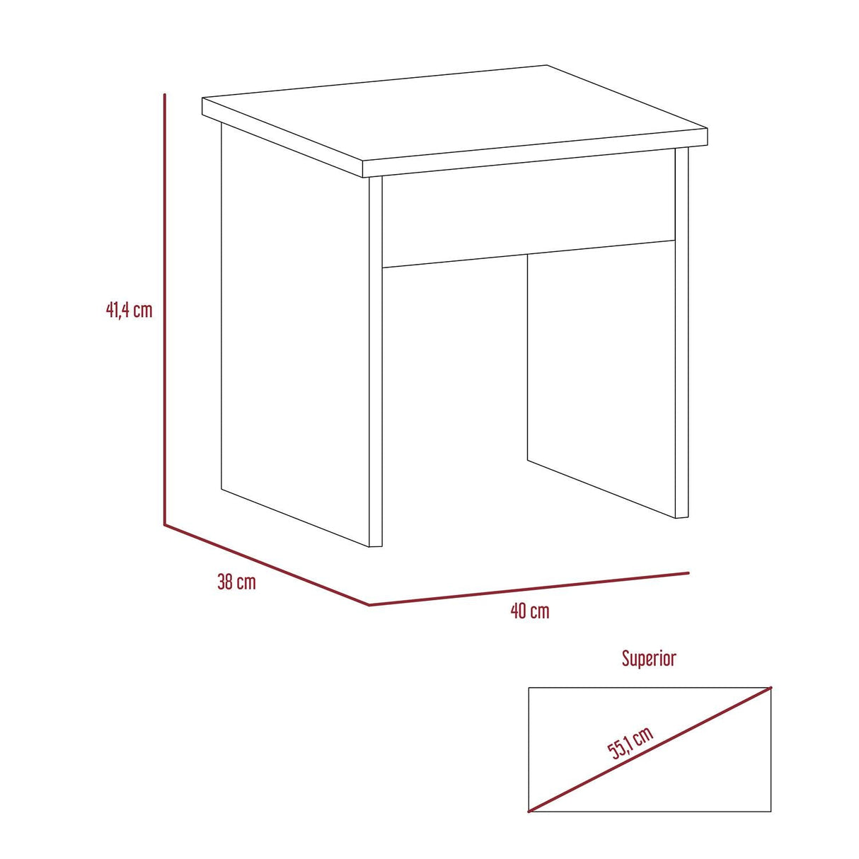 Tocador Kaia Miel y Blanco 100x42.5cm de Un Puesto con Cuatro Cajones con Espejo y con Una Silla - Tocadores | Bylmo