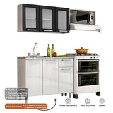Cocina Integral Multipla Blanco y Negro 165 cm Izquierda con Mesón - Cocinas | Bylmo