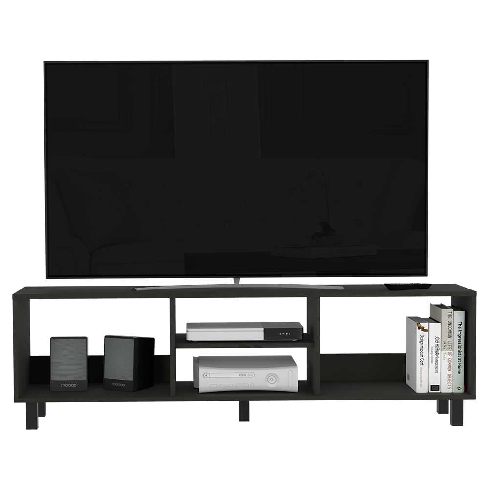 Rack de TV Tunez Wengue 160x160cm Para TV Hasta 70 Pulgadas sin Cajones y con Patas - Muebles de TV | Bylmo