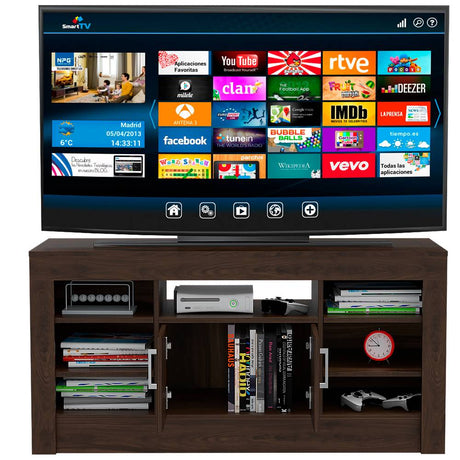 Rack de TV Romanzino Habano 121.6x60.3cm Para TV Hasta 50 Pulgadas con Un Cajón - Muebles para TV | Bylmo
