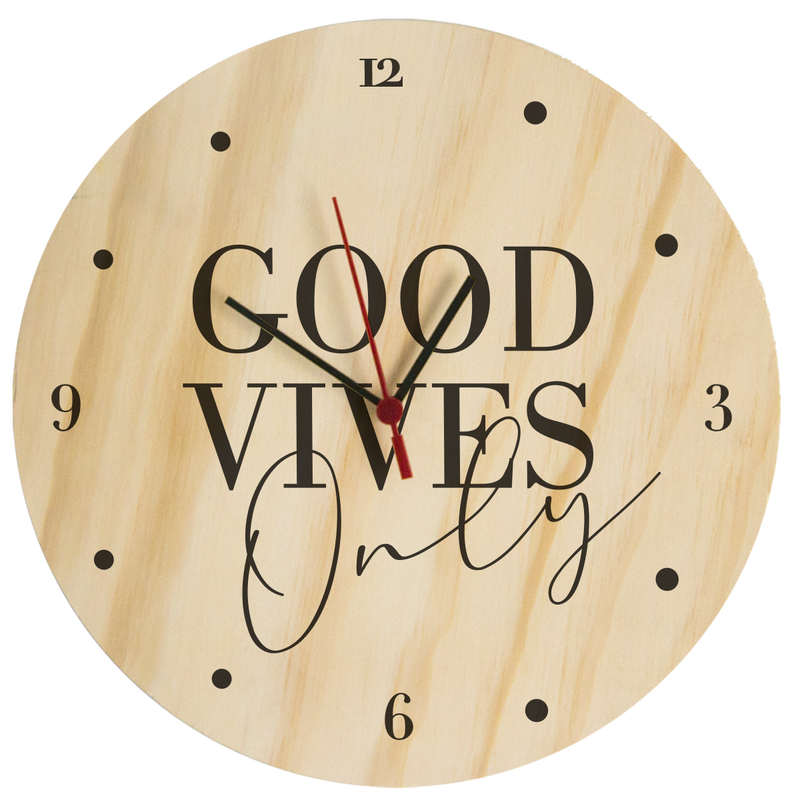 Reloj de Pared Good Vibes Only Marrón 29 x 29 cm