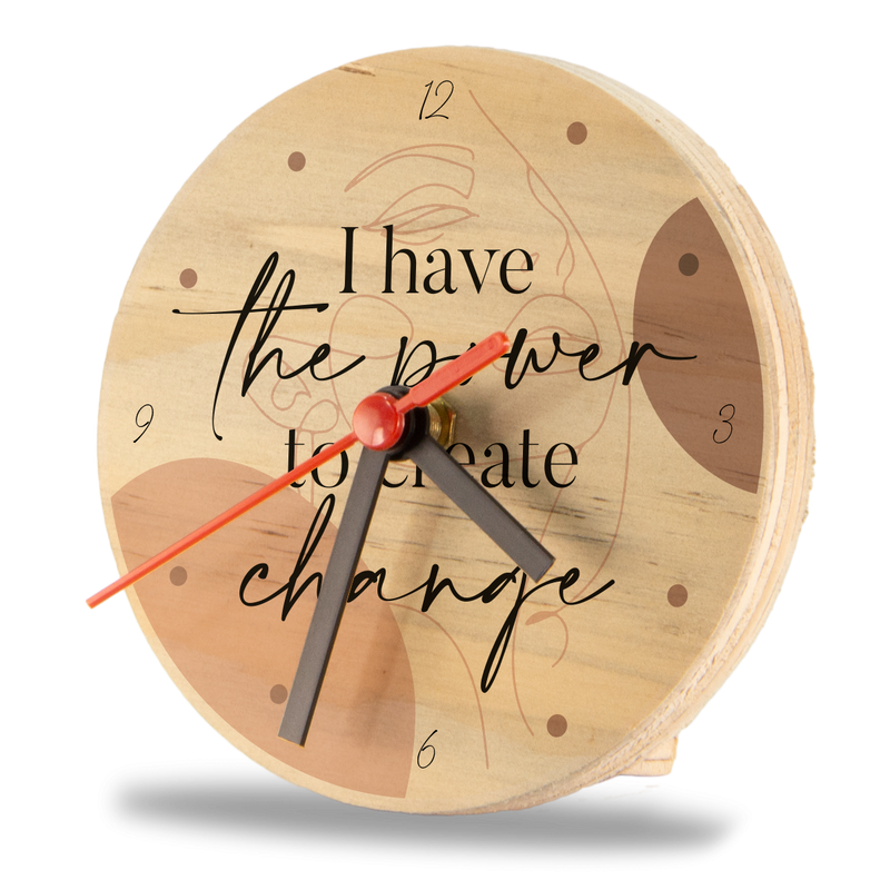 Reloj de Pared Power to Change Marrón 12 x 12 cm