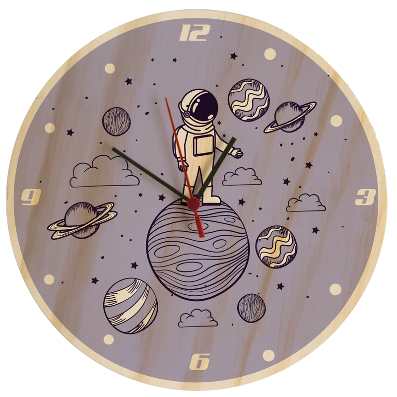 Reloj de Pared Space Astronauta Morado 29 x 29 cm