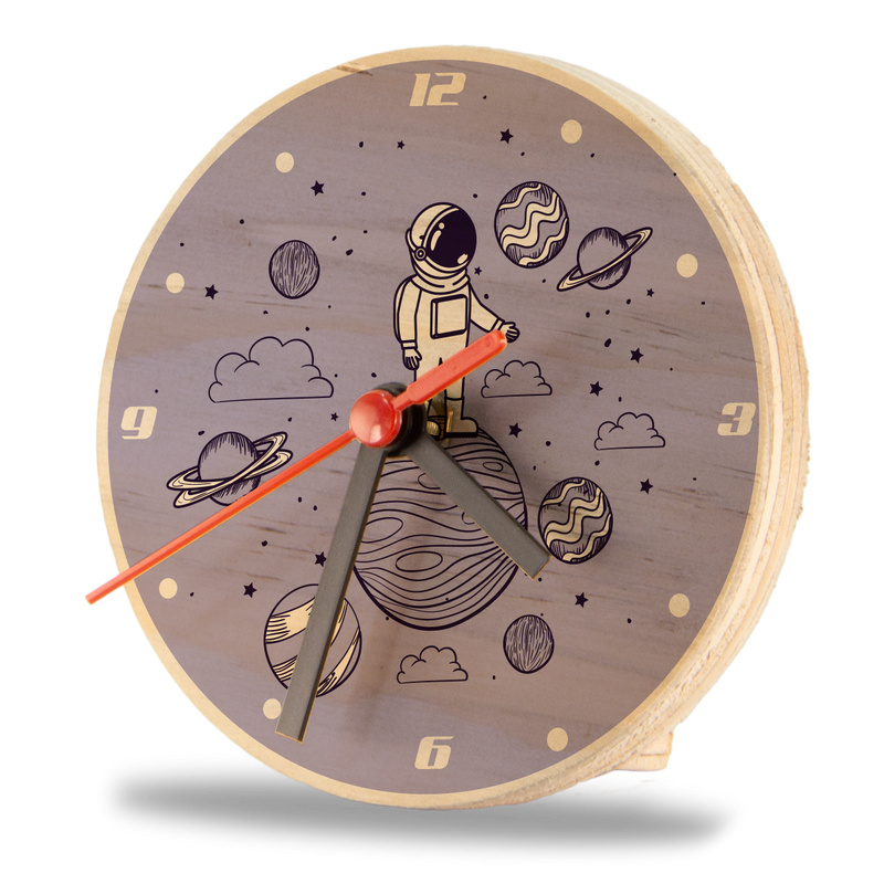 Reloj de Pared Space Astronauta Morado Morado 12 x 12 cm
