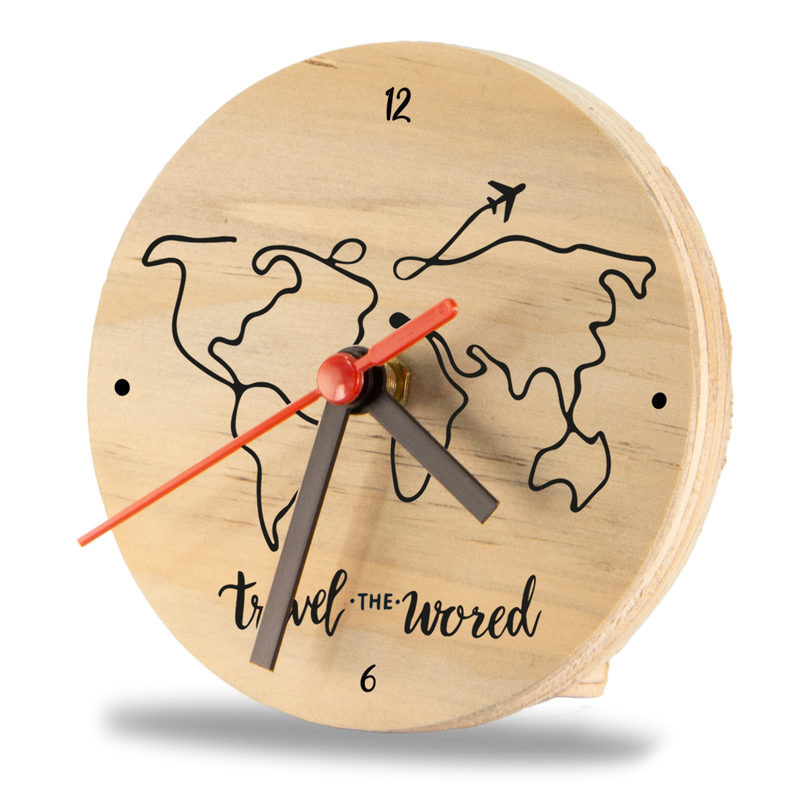 Reloj de Pared Travel Siluetas Marrón 12 x 12 cm