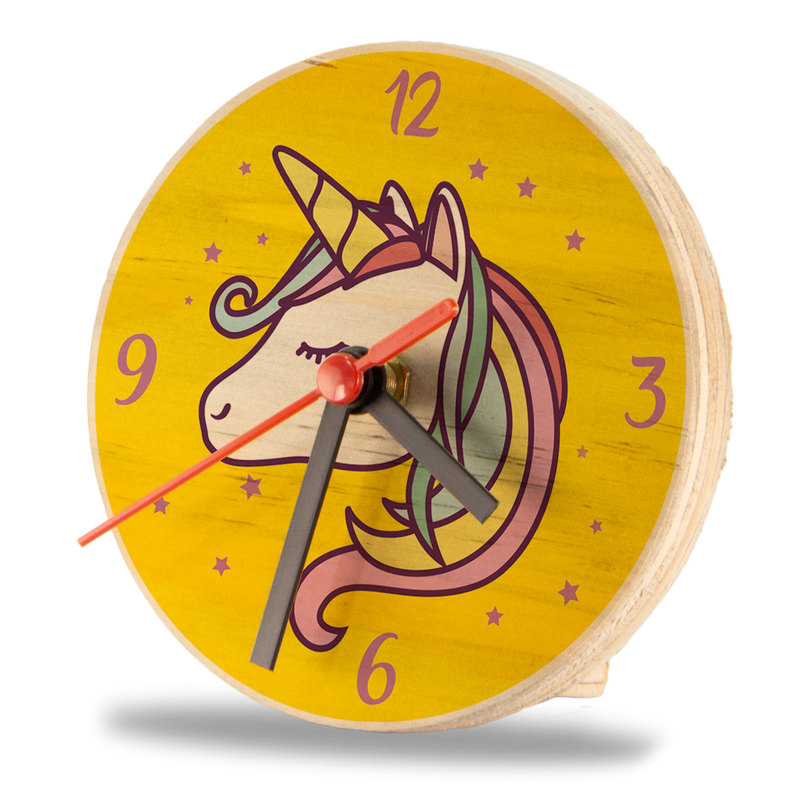 Reloj de Pared Unicornio Amarillo 12 x 12 cm