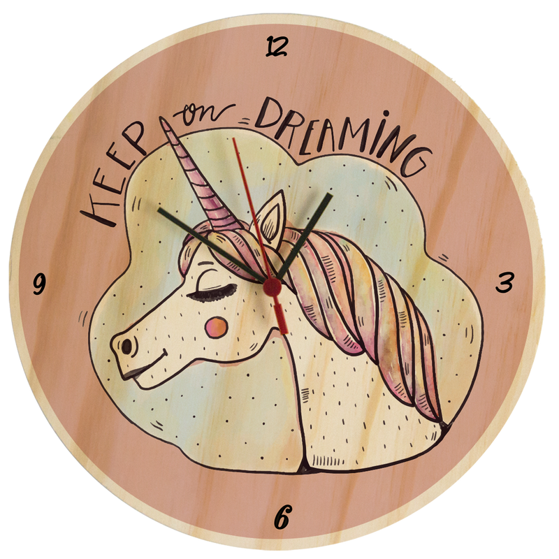 Reloj de Pared Unicornio Keep Dreaming Multicolor 12 x 12 cm