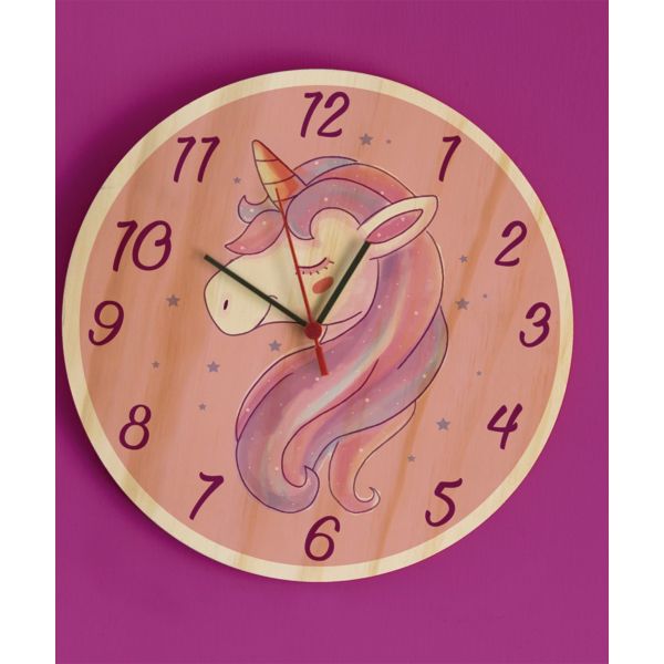 Reloj de Pared Unicornio Rosa 29 x 29 cm