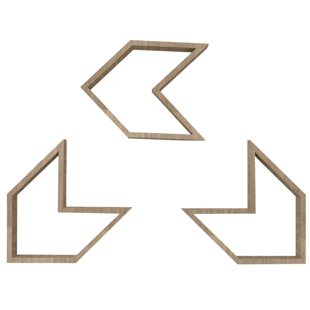 Set de 3 Repisas Saeta Rovere 37 cm - Repisas y Percheros | Bylmo