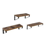 Set de 3 Repisas Cafe y Rustico 40x12cm Rectangular Flotante con Tres Entrepaños - Repisas y Percheros | Bylmo