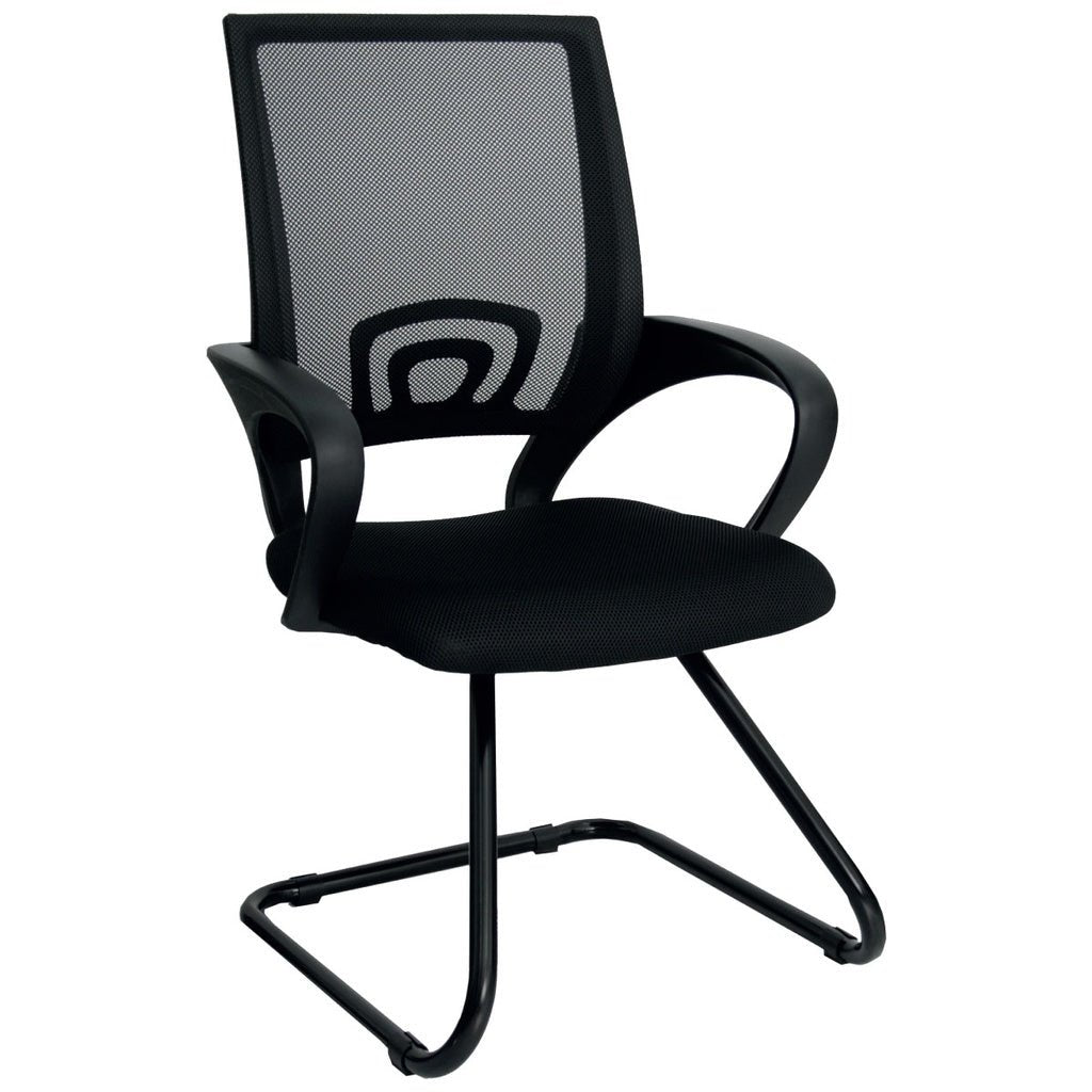 Silla Interlocutora Libertad Negro 58x50cm con Apoya Brazos no Giratoria - Sillas de Oficina | Bylmo
