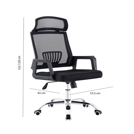 Silla Pc Negro 120 cm x 60 cm Ajustable - Sillas de Oficina | Bylmo