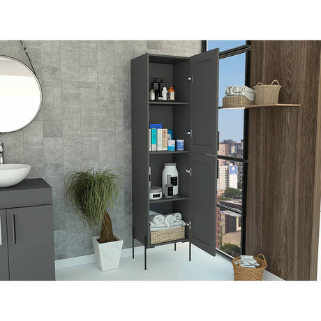 Mueble Auxiliar Plomo 45 cm con Dos Puertas - Gabinetes | Bylmo
