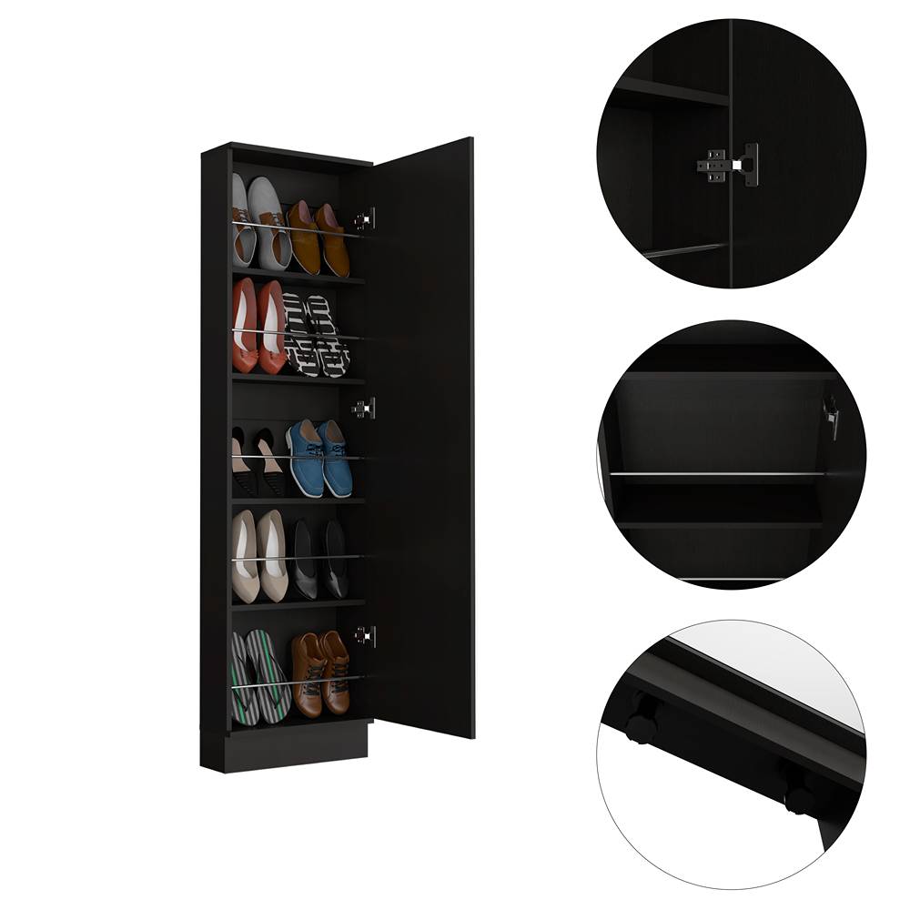 Zapatero Leto Wengue 47x170cm Vertical de Cinco Niveles para Diez pares de Zapatos - Closets | Bylmo