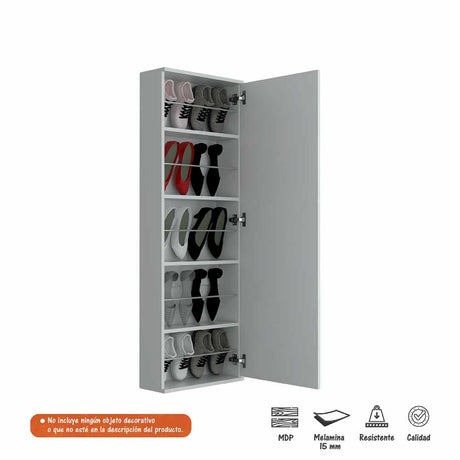 Zapatero Muvi Blanco 47x138cm Vertical de Cinco Niveles para Diez pares de Zapatos - Zapateros | Bylmo