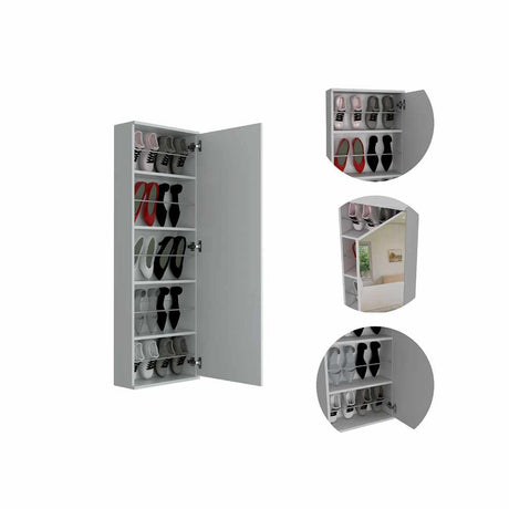 Zapatero Muvi Blanco 47x138cm Vertical de Cinco Niveles para Diez pares de Zapatos - Zapateros | Bylmo