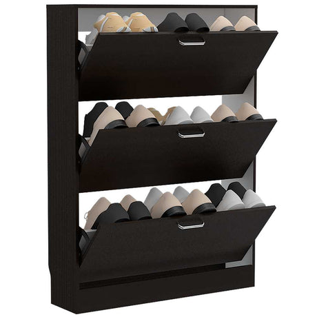 Zapatero Z 94 Wengue 94x94cm Vertical de Tres Niveles para Nueve pares de Zapatos - Zapateros | Bylmo